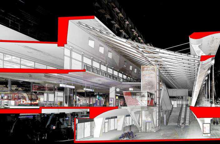 SBB Bahnhof Luzern, 3D-Modell, 3D Laserscan,,3D- / BIM- Modellierung aus Punktwolke, RealTime Präsentation, Virtual Reality