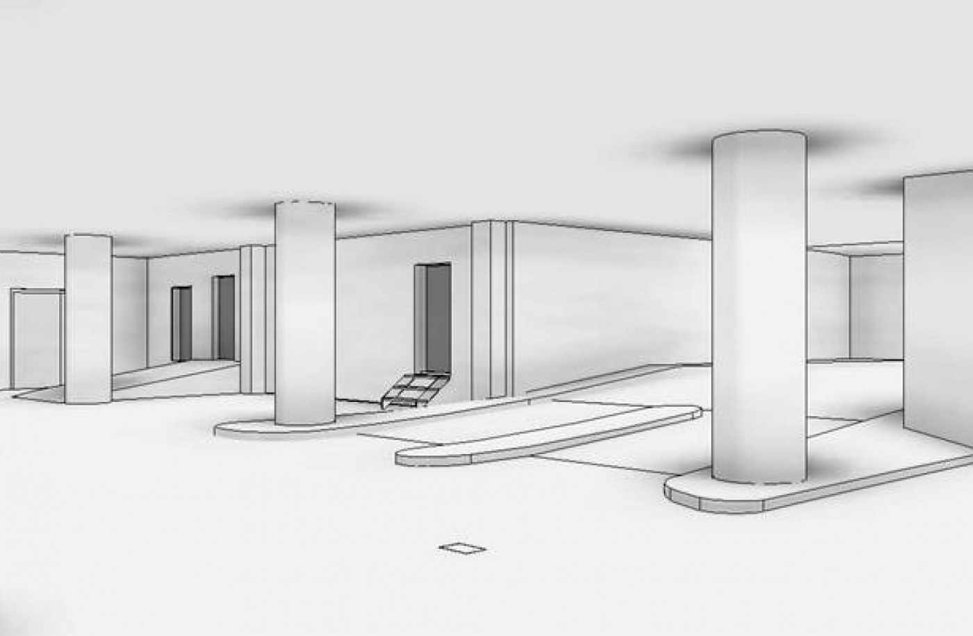 Tivoli Parkhaus, 3D Laserscan, 3D- / BIM- Modellierung aus Punktwolke, 2D Pläne aus 3D Modell generieren